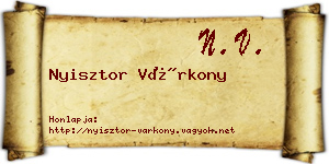 Nyisztor Várkony névjegykártya